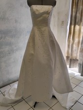 David's Bridal strapless Wedding Dress  Sz 8  Sequins White New