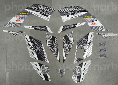 Yamaha 700R Raptor Grey/BK/White Decals Stickers ATV Graphics 16pc kit 2006 2012