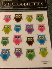 1 SHEET STICKERS STICKABILITIES OWLS COLORFUL STICKER THE PAPER STUDIO 15
