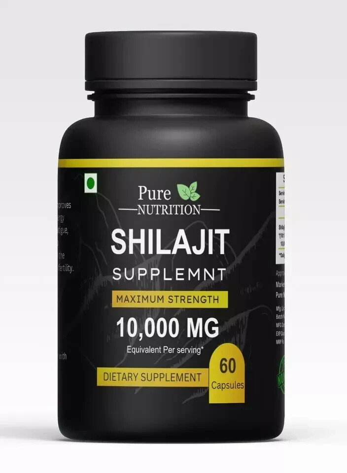 3 Flacons De Shilajit Pur - 10000 Mg, 60 Gélules - Acide Fulvique Puissant - Exp. Juillet 2027