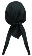 Solid Black Select Large Doo Rag Durag Skull Cap Terry Cloth Sweatband Capsmith