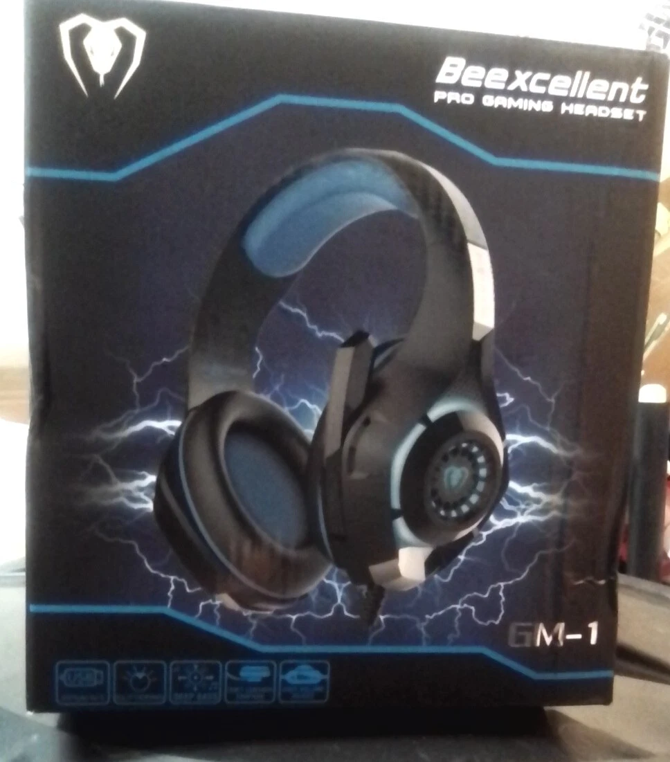 Beexcellent GM 1 Over Ear Wired 3.5mm Pro Gaming Headset Surround Sound Blue