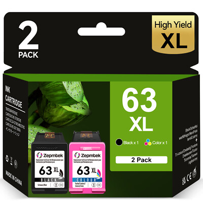 63 XL Ink Cartridges for HP Envy 4516 4520 4523 OfficeJet 3830 4650 5255 Printer