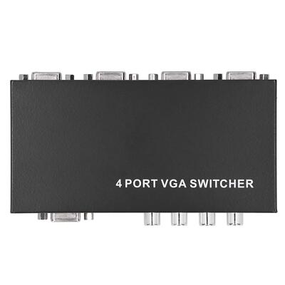 4 Port VGA Switcher, Drive 4 Port VGA Switcher SVGA Monitor Sharing Switch Bo...