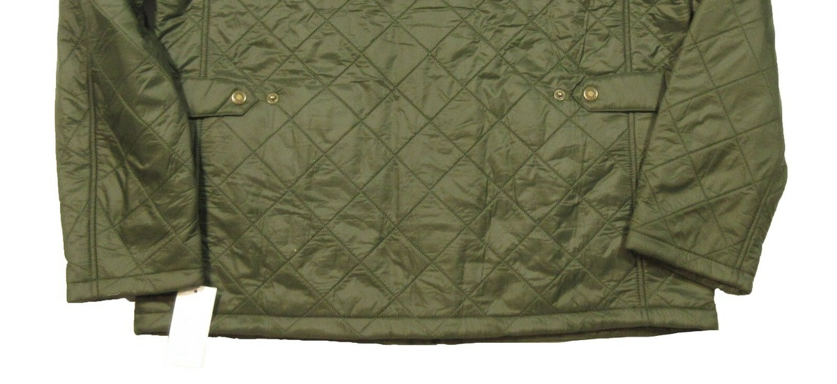 Barbour Men's Olive Green Denill Polar Fleece Quilted Jacket $280