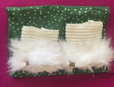 Bearpaw boot toppers furry white one size