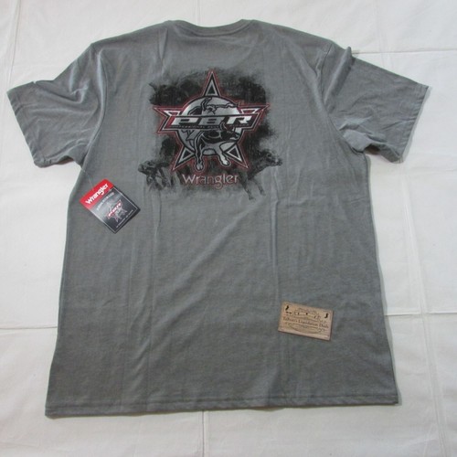 Wrangler Men's LG Short Sleeve PBR Bull Riding Graphic T-Shirt - Graphite Gray