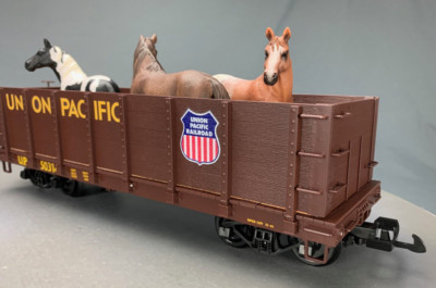 G Scale PIKO 38725 UP High-Side Gondola With Horses  NIB! G525 LZ