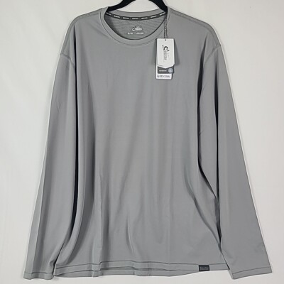 NWT Bass Pro Shops Men's Performance Tee Grey 3D Cool T-Shirt Long Sleeve Sz XL