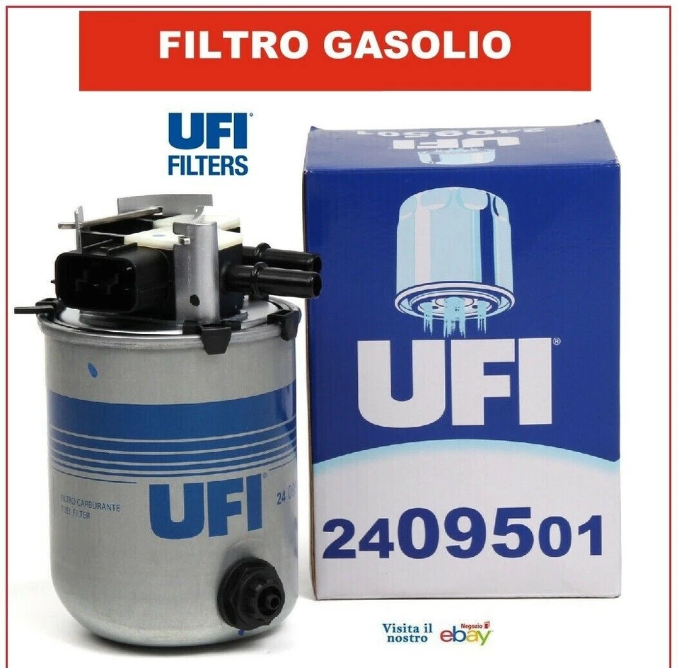 Filtro Carburante Gasolio UFI 2409501 Nissan Qashqai Renault Kadjar 1.5 1.6 dci - Imagen 2 de 4