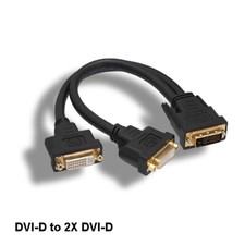 KNTK 1' DVI-D Dual Link Male to 2xFemale Cable Digital 24 1Pin for PC TV Monitor