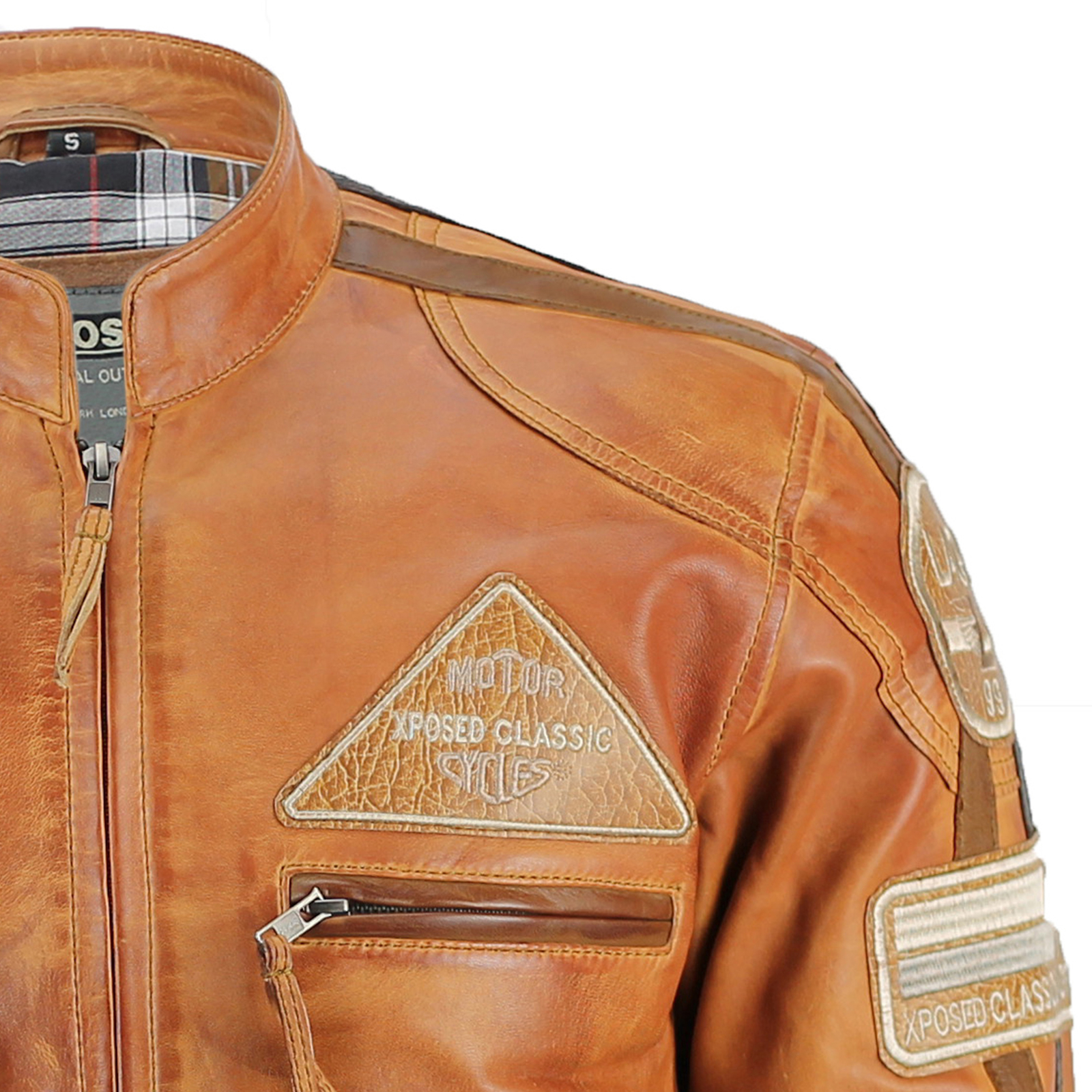 XPOSED Mens Real Leather Tan Brown 