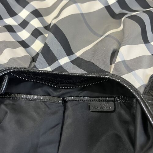 BURBERRY SUPERNOVA CHECK BROOKLYN HOBO TASCHE Schwarz Beat Karo Schultertasche - Bild 10 von 14