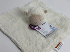 NWT Parents Choice Ivory Sherpa Lamb Sheep Satin Plush Baby Security Blanket Toy