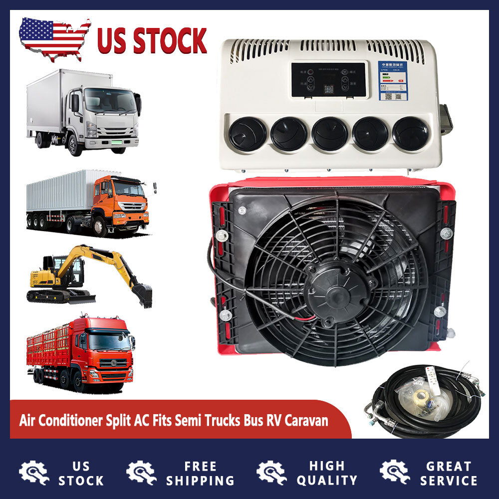 US 10000 BTU Truck Cab Fits Semi Trucks Bus RV Caravan 12V Air Conditioner-image
