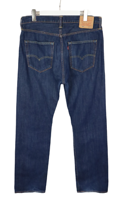 LEVI's 501 Jeans Men's W36/L34 Straight Fit Blue Denim LEVI's 501 Jeans Men's W36/L34 Straight Fit Blue Denim