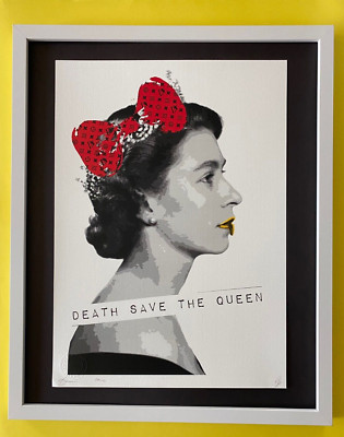  Death NYC Large Framed 16x20in Pop Art Graffiti COA Queen Elizabeth Banksy AP