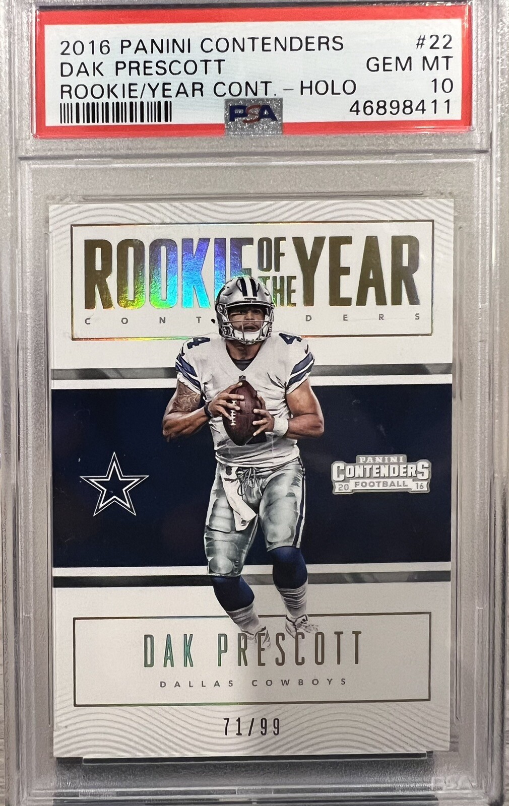 Dak Prescott Panini Contenders Rookie of the Year Contenders #22 Holo