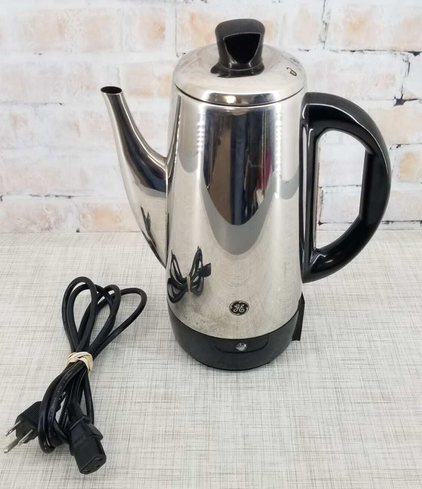 GE General Electric Percolator Automatic Electric Coffee Pot Stainless