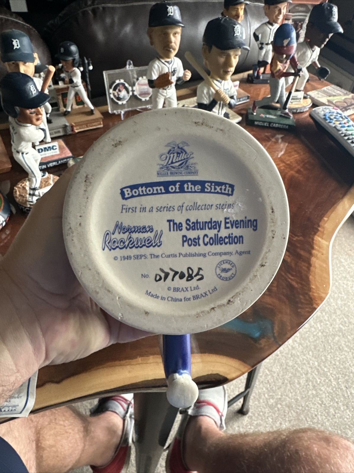 Miller Beer 2001 Norman Rockwell Baseball Bottom Of The Sixth Stein Mug. No Box