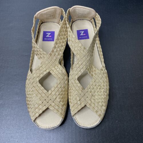 Zee Alexis Woven Shoe Womens Saletto Slip On Comfort Walking Sneaker Size 11 Tan
