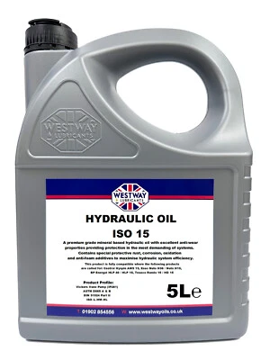 WESTWAY LUBRICANTS LTD Hydraulic Oil ISO 15 VG15 Light Lubrication Oil 5L 5 Litres ISO 15
