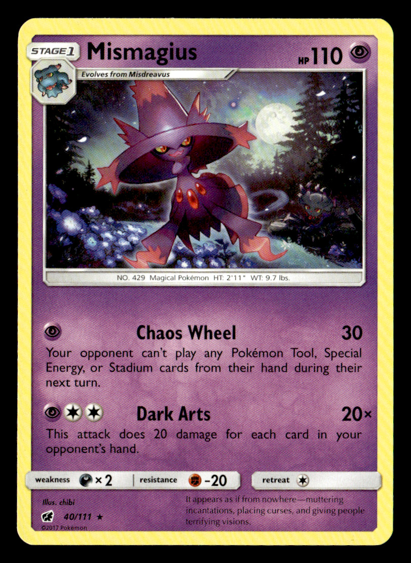 Mismagius Rare SM - Crimson Invasion 40/111 LP Pokémon TCG