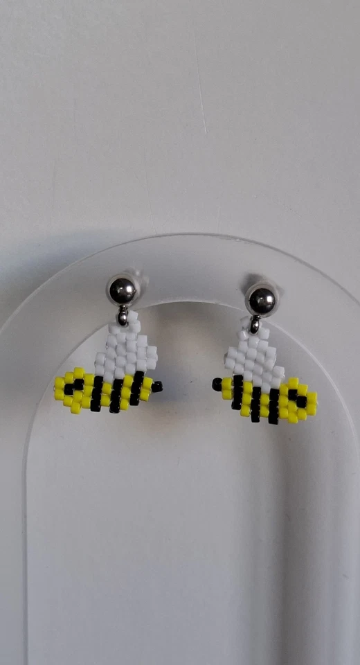 Boucles d'oreilles abeille perles Myuki - Photo 1/4