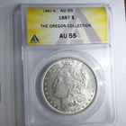 1887 Morgan Silver Dollar $1 ANACS AU 55 0.9 Fineness Oregon collection