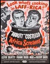 AFRICA SCREAMS 1939 Bud Abbott, Lou Costello, Clyde Beatty TRADE ADVERT