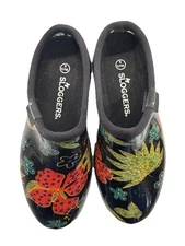 Sloggers Floral Garden Clogs Women’s Size 6 Made USA Rubber Work Shoes SlipOn US
