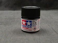 Tamiya X-18 Semi Gloss Black Acrylic Paint 10ml Mini Bottle 81518