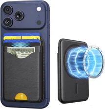 Stronger Magnetic RFID Leather Mag-Safe Card Holder for Magsafe Wallet, Mag-Safe