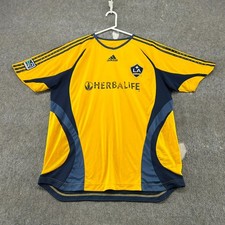 VINTAGE LA Galaxy Shirt Mens XL Yellow Blue Jersey Soccer Herbalife Y2K Adidas