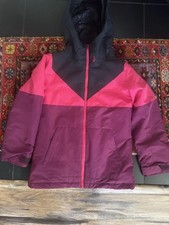 Girls Volcom insulated Snowboarding Shell/Jacket Sz 10 Pink Fuchsia black
