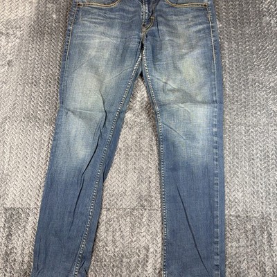 Levis 519 Jeans W34 L32 Mens Blue Super Skinny Fit Stretch Denim