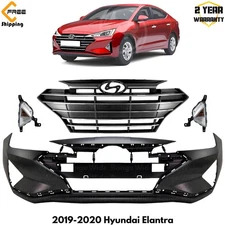 Front Bumper Cover Primed & Grille Assembly Kit For 2019-2020 Hyundai Elantra