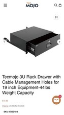 Tecmojo 3U Freestanding Rack Locking Drawer with Cable Management, 19in, 44lbs