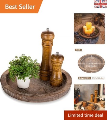 Elegantes rundes Holztablett - rustikaler Stil ideal zum Servieren und Heimdekoration