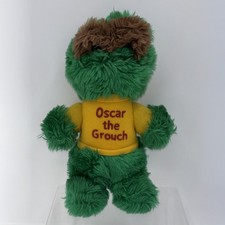Oscar The Grouch Plush Hasbro Softies Sesame Street Stuffed 8" Monster Vtg.1980s