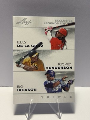 Bo Jackson Rickey Henderson Elly De La Cruz * Triple Edition 2024  Baseball Card