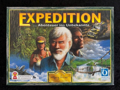 Expedition Abenteuer ins Unbekannte - Brettspiel Queen Games 1996 INHALT NEU
