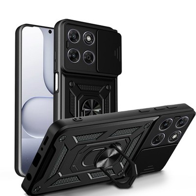 Outdoor Hülle für Motorola Moto G77 Kameraschutz Ring Case Stoßfest Schwarz