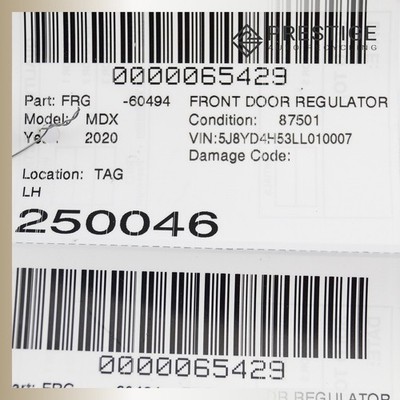 2014–2020 ACURA MDX Door Window Regulator w/ Motor Front Left