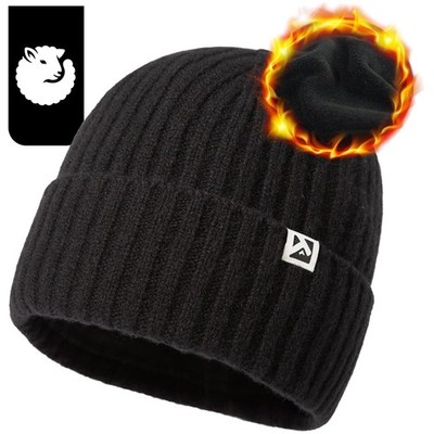 XL/XXL 100% Merinowolle Mütze Wintermuetze Herren Damen Fisherman Beanie Traw...
