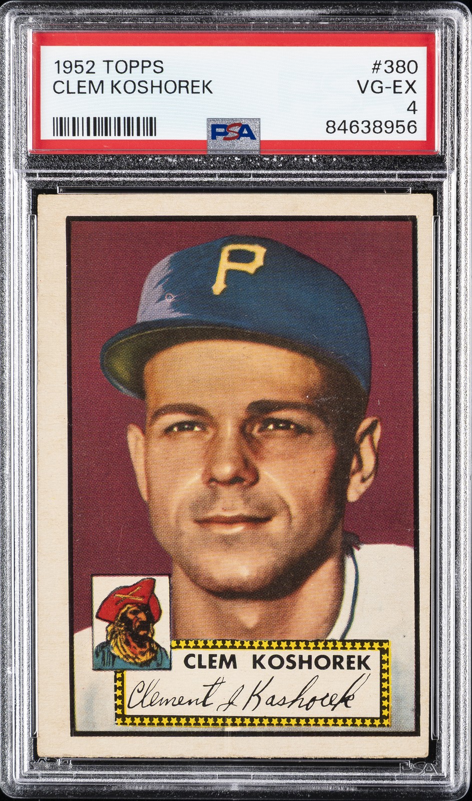 1952 TOPPS #380 CLEM KOSHOREK PSA 4