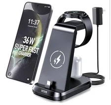 3 in 1 Charging Station for Samsung Devices, 36W Super Fast Charger Via USB C