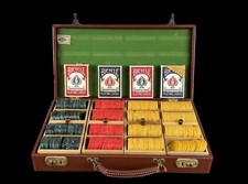 REDUCED Bakelite Catalin Swirled Poker Chips Boxed Includes 100 BLUE MOON Color