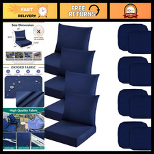 Outdoor Seat Cushion Covers Set of 4, 24"x24"x5.75", Navy Patio Furniture Cushio