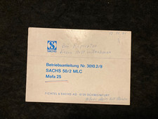 Betriebsanleitung  Sachs 50/2 MLC Mofa 25 1971